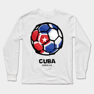 Cuba Football Country Flag Long Sleeve T-Shirt